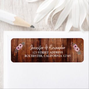 Fleurs d'aquarelle rustique grange mariage étiquet