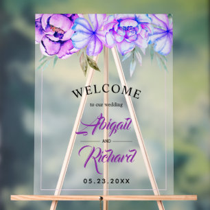 Fleurs d'aquarelle violet gelé mariage ACCUEIL