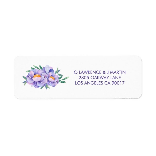 Fleurs d'aquarelle violette (Devant)