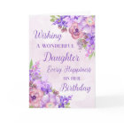 Fleurs d'aquarelle violette Carte d'anniversaire f