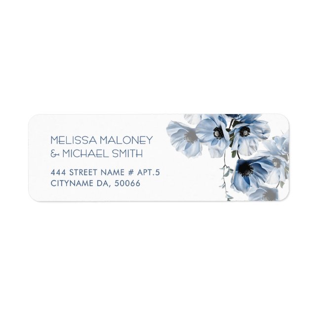 Fleurs d'art fin transparent bleu  (Devant)