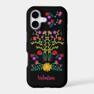 Fleurs d'art populaire de la fête mexicaine Noir P