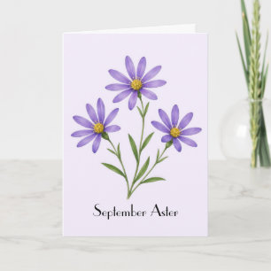 Fleurs d'aster de septembre Carte de vœux