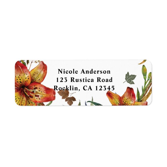 Fleurs d'automne Fleurir à l'orange Lys et feuille (Devant)