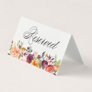 Fleurs d'automne Floral Mariage Réservé carte