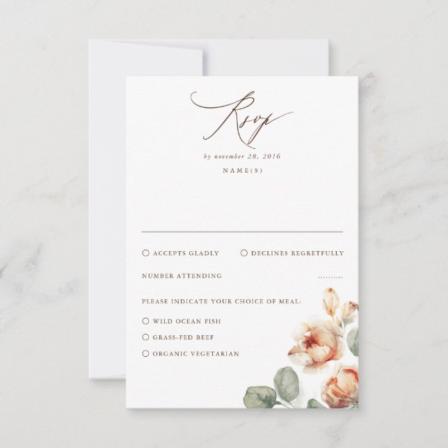 Fleurs d'automne Mariage élégant RSVP (Devant)