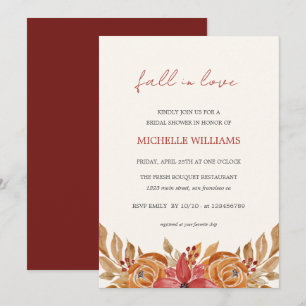 Fleurs d'automne Rustic Bridal Shower Invitation