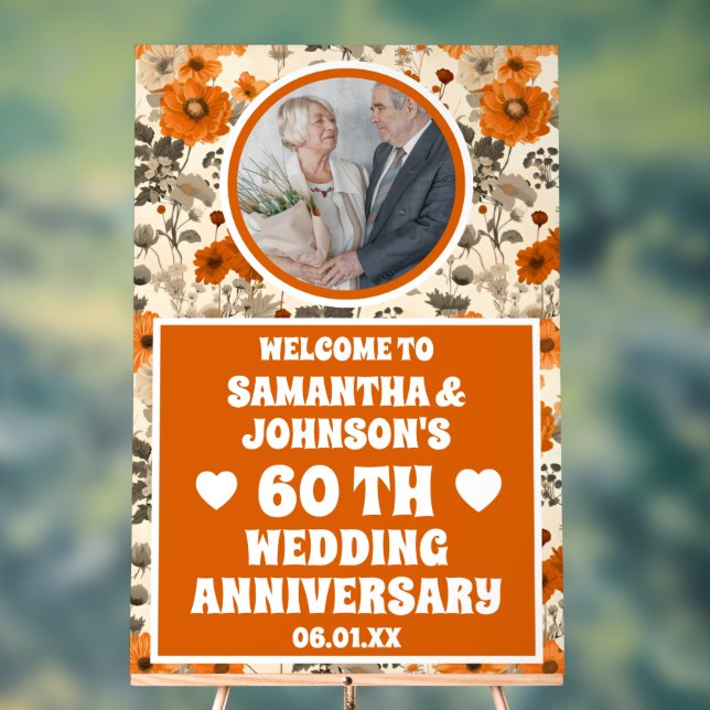 Fleurs d'automne rustiques Photo 60e anniversaire  (Neutre)