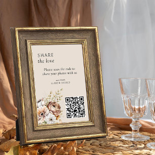 Fleurs de automne rustiques QR Code Carte de parta