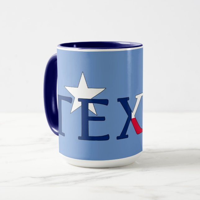 Fleurs de bleuets du Texas sur Mug Bleu (Devant gauche)