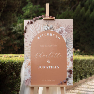 Fleurs de Boho modernes Affiches de bienvenue Mari