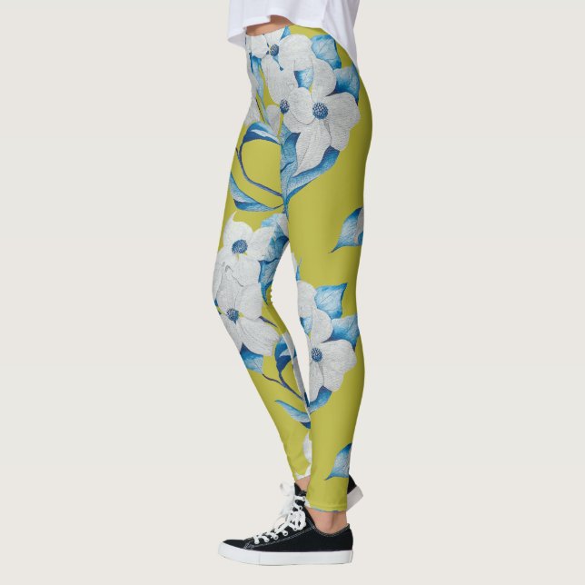 Fleurs de bois de chien sur les Leggings (Gauche)