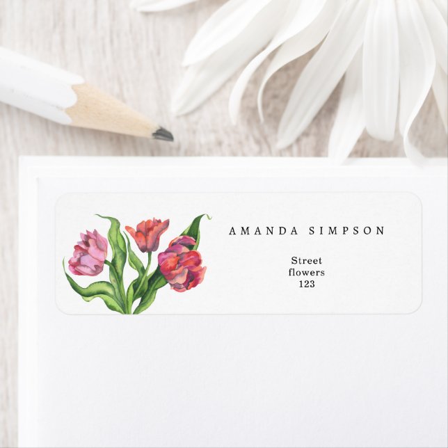 Fleurs de bouquet rouge aquarelle - bébé en fleurs (En situation)