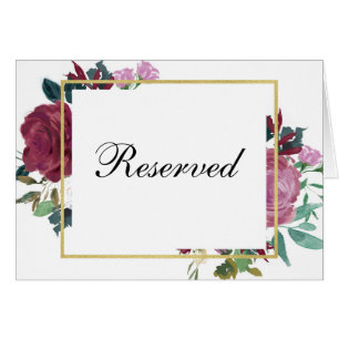 Fleurs de Bourgogne pancarte réservée. Mariage bor