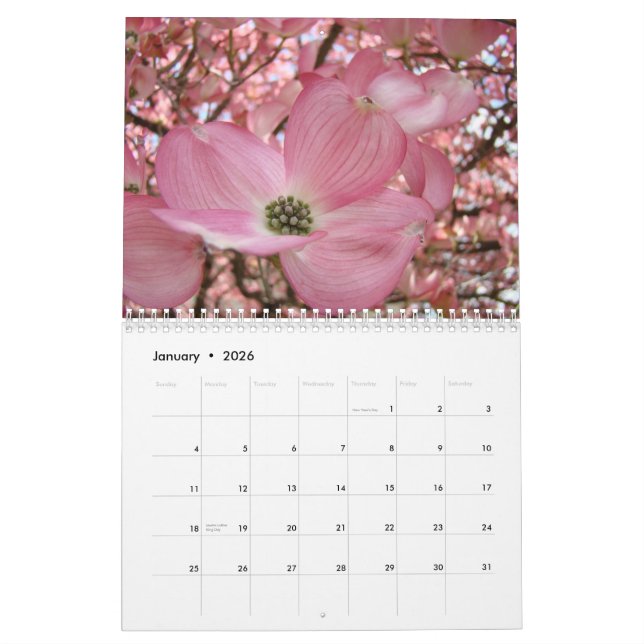 Fleurs de cadeaux de calendrier d'ARBRES de (Jan 2026)