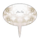 Fleurs de Cake Topper Blanc Ivoire