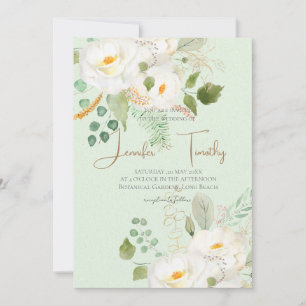 fleurs de camélia blanc faire-part de mariage