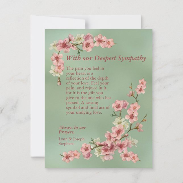 Fleurs de cerise en rose et Turquoise carte de Sym (Devant)