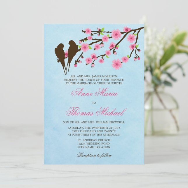 Fleurs de cerises et Faire-part de mariage Insépar (Debout devant)