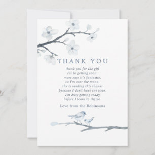 Fleurs de cerises Merci de Baby shower Floral