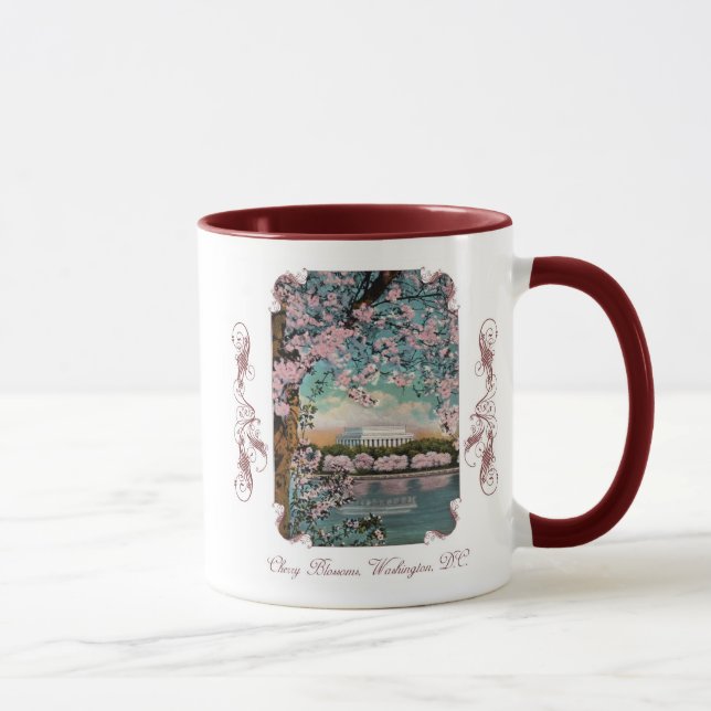 Fleurs de cerises Mug de café victorien (Droite)