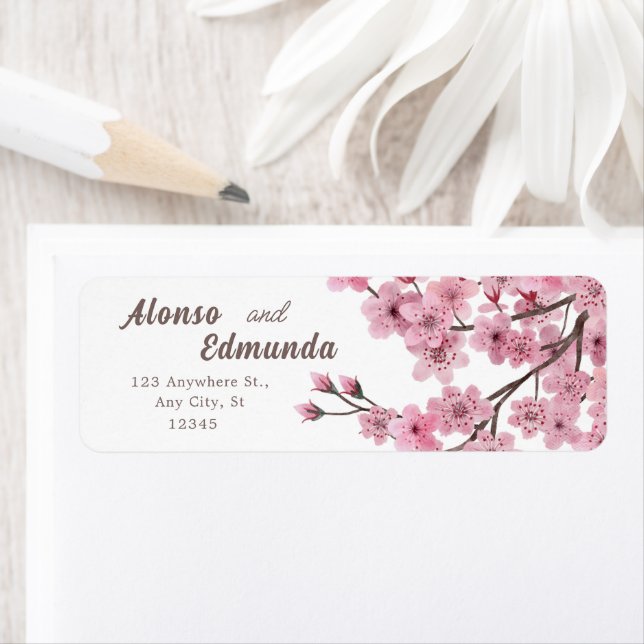 Fleurs de cerisier Aquarelle Floral Personnalisé (En situation)
