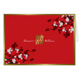 Fleurs de cerisier Bonheur double Mariage chinois