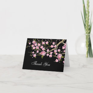 Fleurs de cerisier japonais rose Merci Cartes