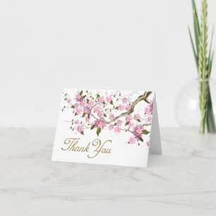Fleurs de cerisier japonais rose Merci Cartes
