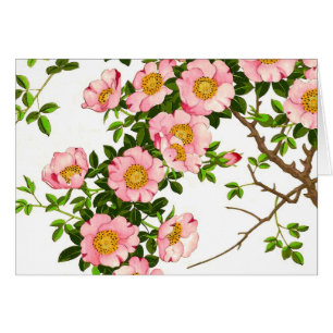 Fleurs de cerisier japonaises vintages, rose et or