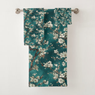 Fleurs de cerisiers rose pâle sur Aqua Arrière - p