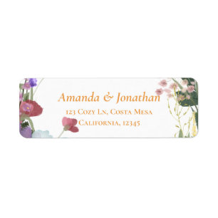 Fleurs de champ Mariage floral Retours d'adresse É