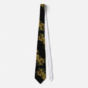 Fleurs de citron sur la cravate noire
