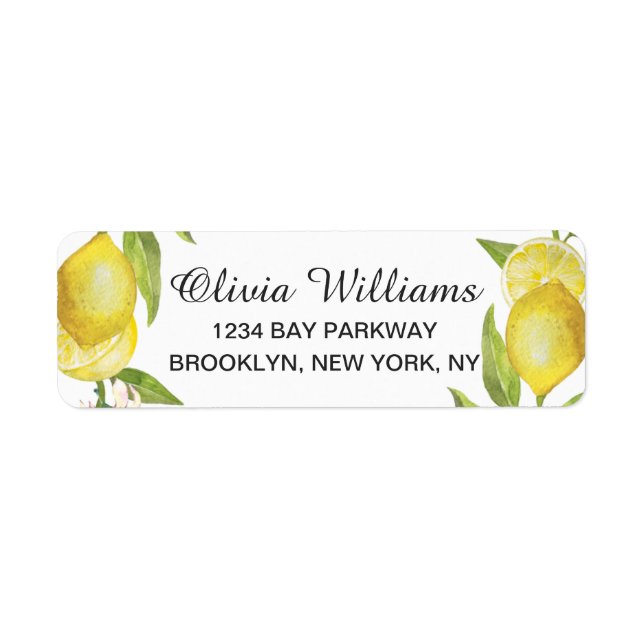 Fleurs de citron verdure aquarelle élégant chic (Devant)