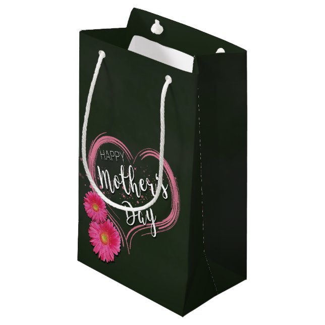 Fleurs de Coeur Rose Fête des Mères - Petit sac ca (Devant Angle)