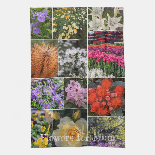 Fleurs de collage florales pour serviette de thé m (Vertical)