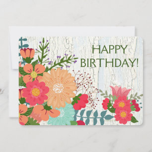 Fleurs de corail, Peinture de crackle, Bonne carte