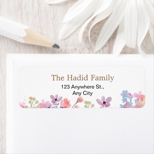 Fleurs de couleur rose aquarelle (En situation)