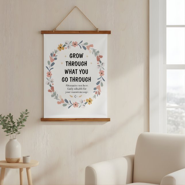 Fleurs de couronne fantaisiste tapisserie (Whimsical Wreath Flowers Tapestry)