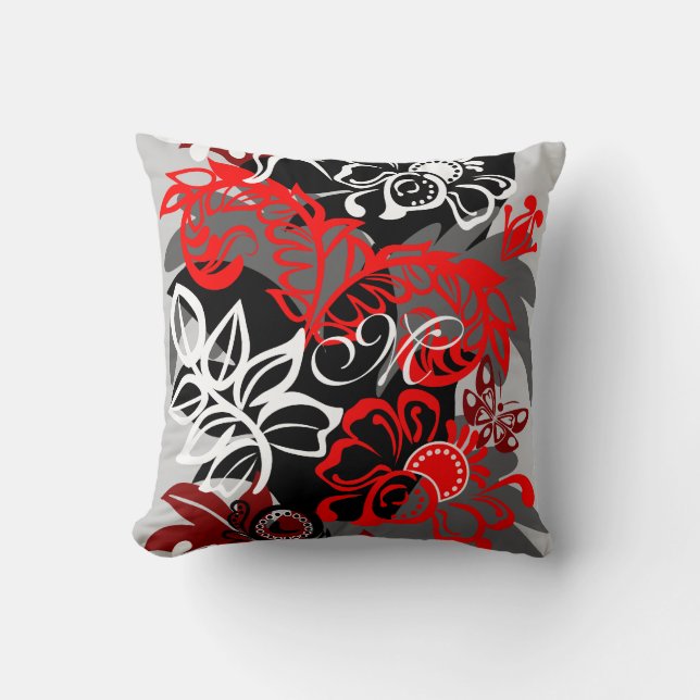 Fleurs de damassé, papillons et coussin de (Recto)
