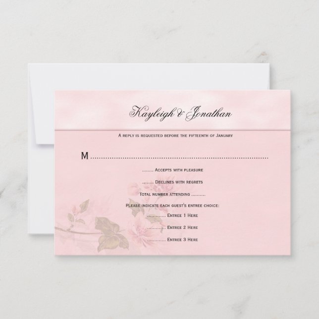 Fleurs de Dogwood rose Floral RSVP (Devant)