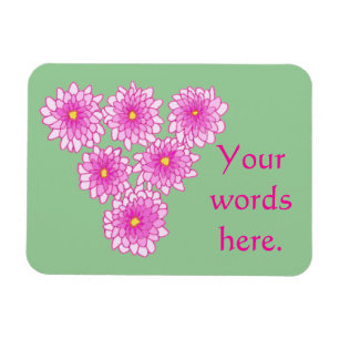Fleurs de Filles Roses Chrysanthèmes Magnets