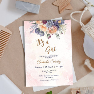Fleurs de fleurs C'est une Invitation Baby shower 