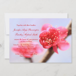 Fleurs de fleurs de cerisier rose faire-part de ma