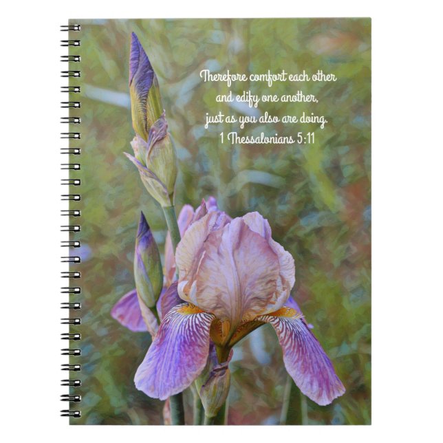 Fleurs de foi Iris Carnet de prière de confort (Devant)