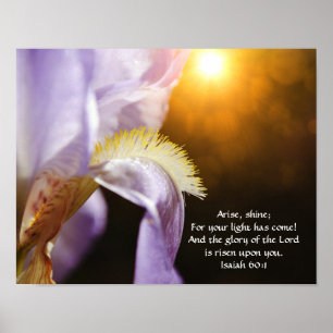 Fleurs de foi Isaïe 60:1 Poster d'art