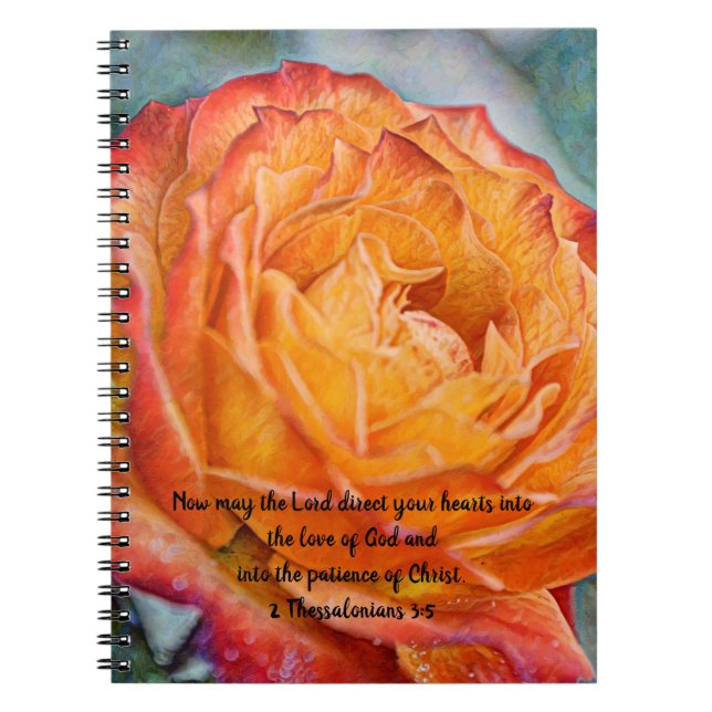 Fleurs de foi Orange Rose Love Patience Journal (Devant)