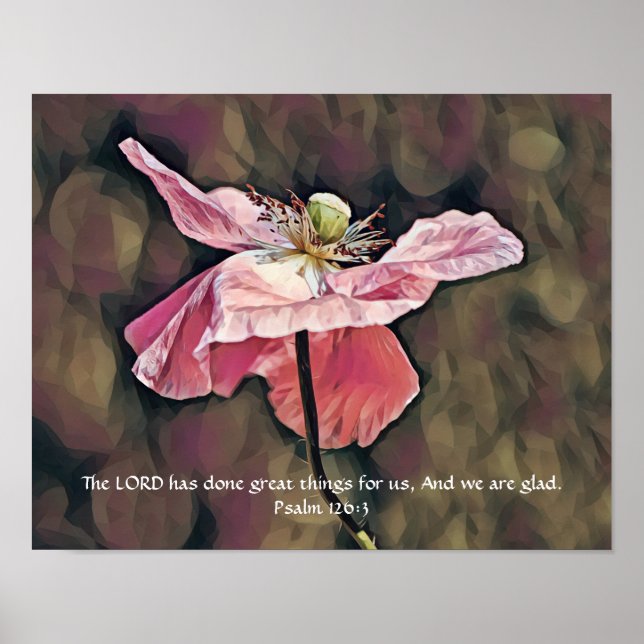 Fleurs de foi Psaume 126:3 Poster d'art (Devant)