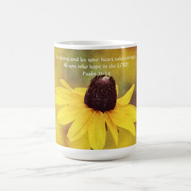 Fleurs de foi Psaume 31:24 Mug Fleur Sauvage (Centre)