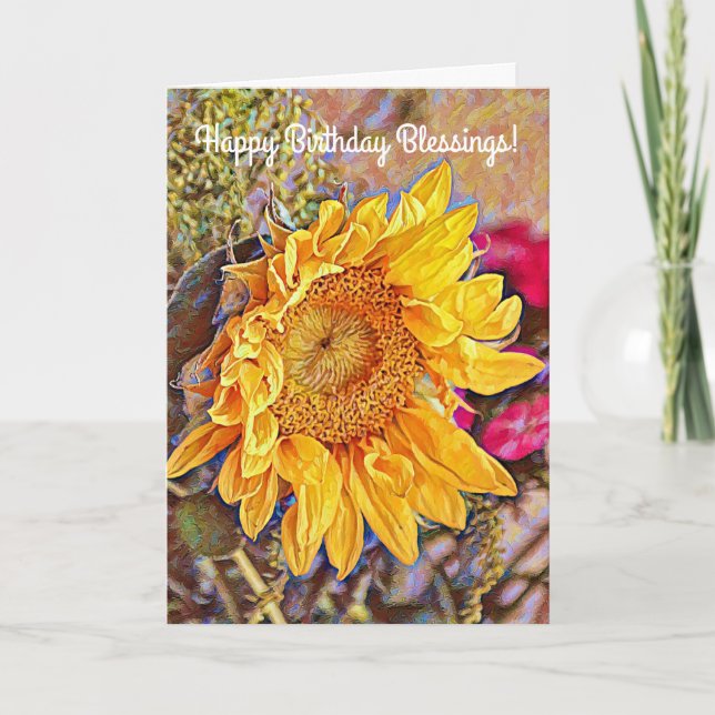 Fleurs de foi tournesol carte d'anniversaire (Devant)